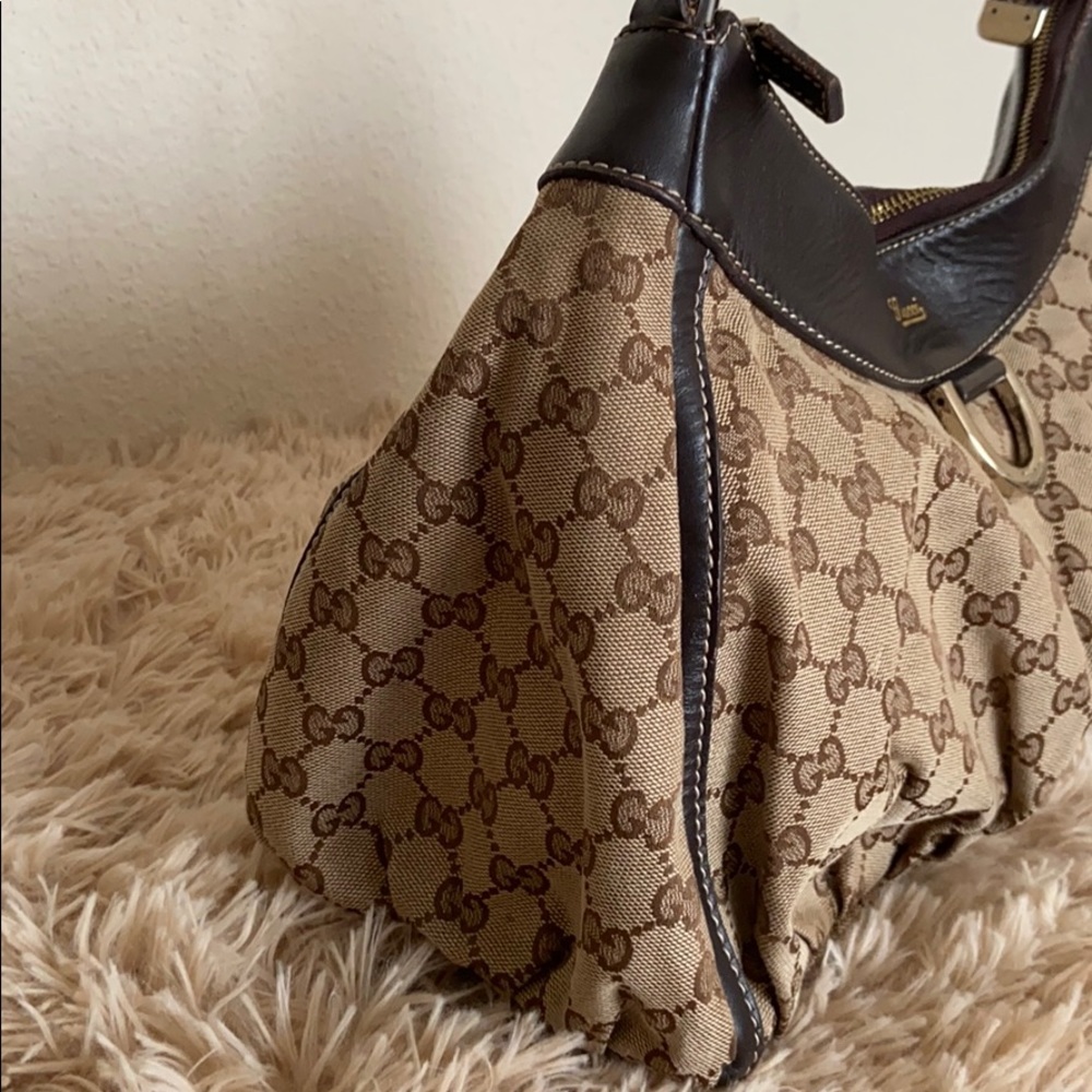 Auth Gucci Brown GG Monogram Abbey D-Ring Hobo Bag - Picture 6 of 16